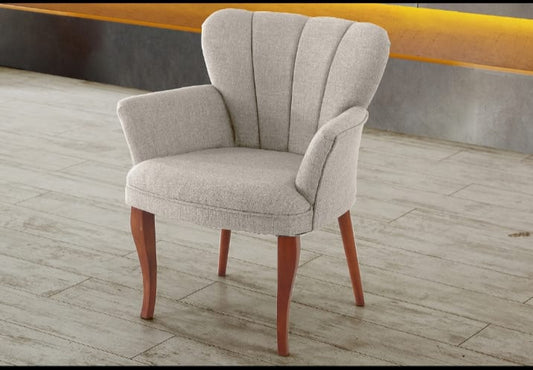 Armchair with armrests made of hornbeam wood with beige-coloured finish Forme